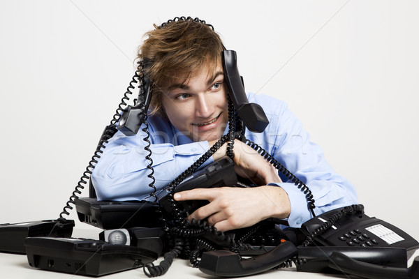 wrapped in telephones Stock photo © iko