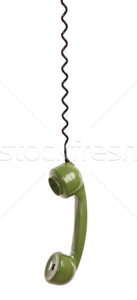 Vintage telefon zielone odizolowany biały telefonu Zdjęcia stock © iko