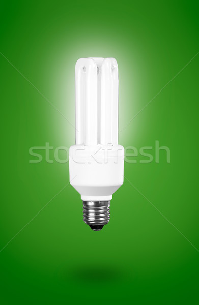 Fluorescent ampoule vert lumière technologie bleu Photo stock © iko