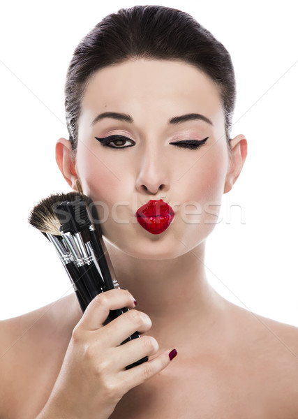 Maquillaje retrato moda hermosa mujer Foto stock © iko