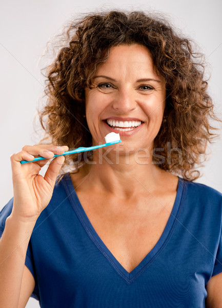 Stock photo: Brush my teeths and keep my beautiful smile