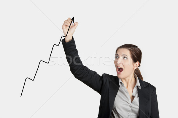 рисунок диаграммы красивая женщина восхождение компания бизнеса Сток-фото © iko