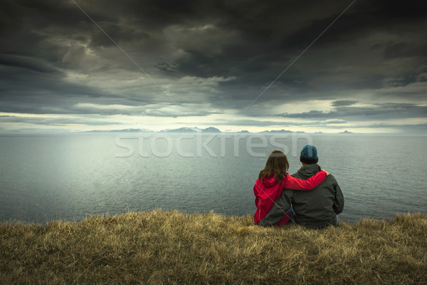 Natureza belo casal paisagem amor homem Foto stock © iko