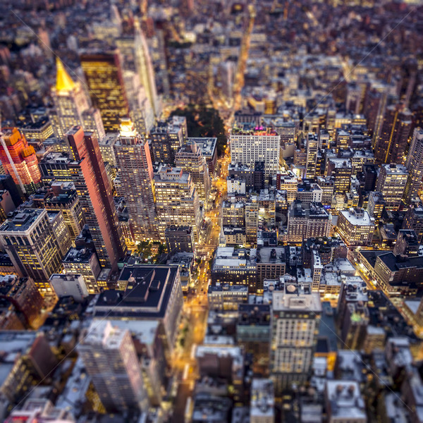 Top vedere New York City schimbare estompare constructii Imagine de stoc © iko