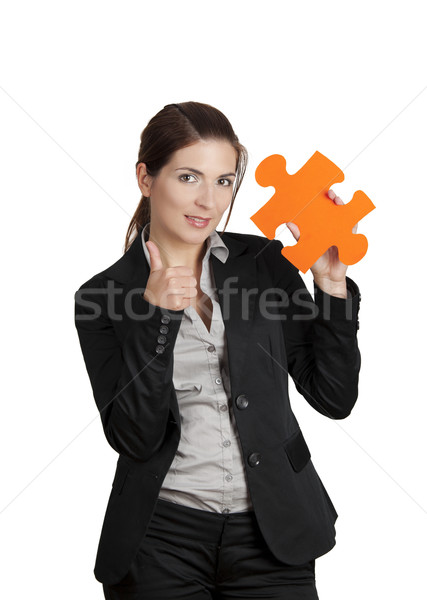 Foto stock: éxito · feliz · mujer · de · negocios · grande