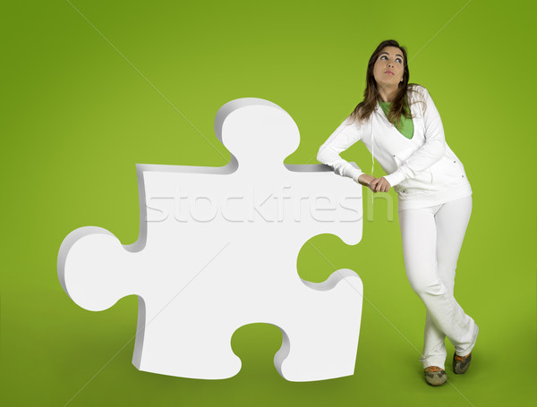 Woman contemplating questions Stock photo © iko