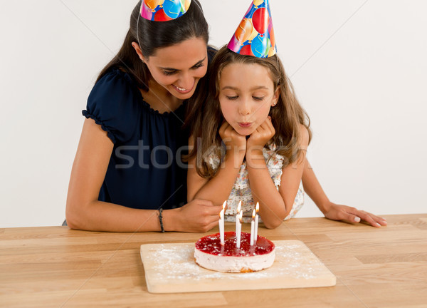 Blowing out the candles Stock photo © iko