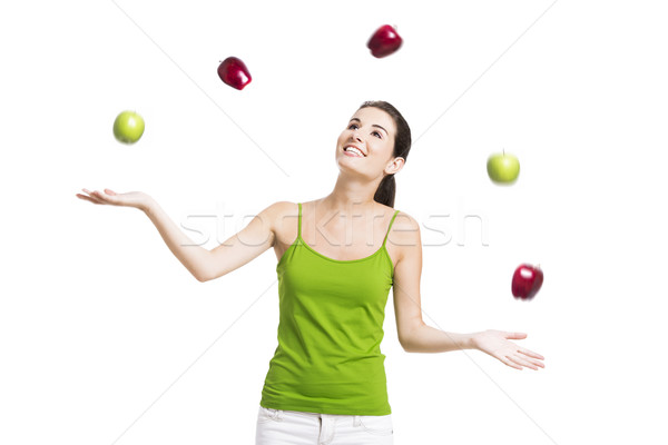 Healthy woman with apples Stock photo © iko