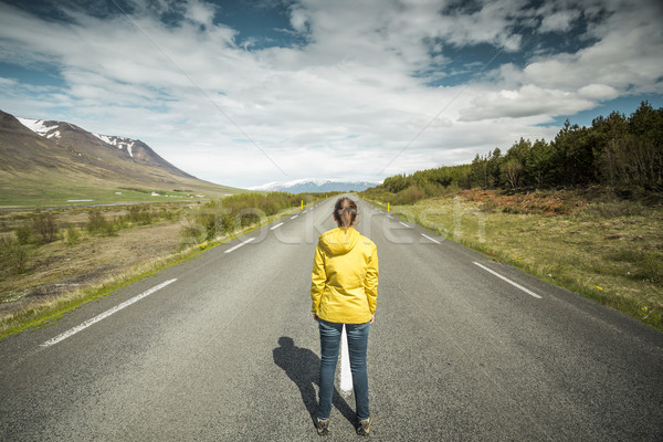 Stock photo: Down the road is the way