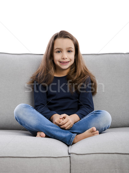 Cute little girl at home Stock photo © iko