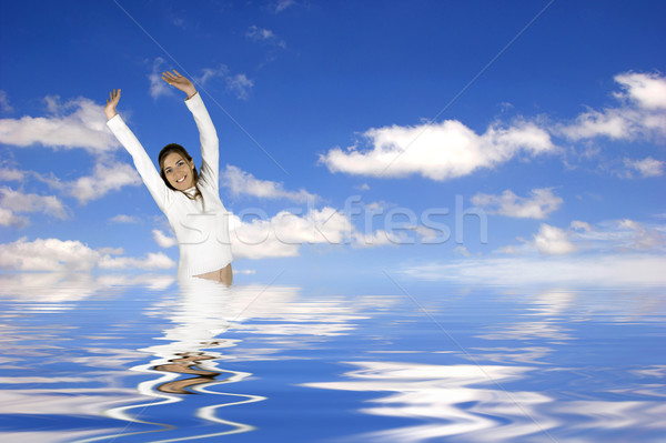 Woman on the water Stock photo © iko