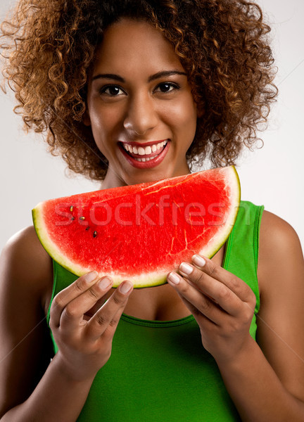 Amor verano frutas hermosa mujer Foto stock © iko