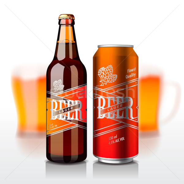Beer bottle and can Stock photo © ikopylov