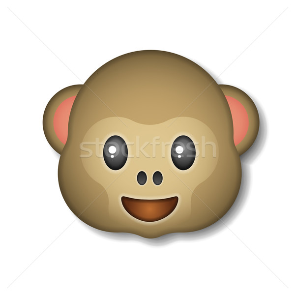Maimuţă emoticon icoană logo-ul simbol faţă Imagine de stoc © ikopylov