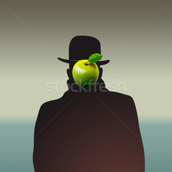 Silhouette Mann Gesicht Vektor eps10 Illustration Stock foto © ikopylov