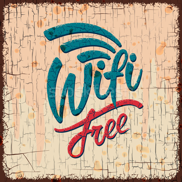 Vintage segno libero wifi simbolo stile retrò Foto d'archivio © ikopylov