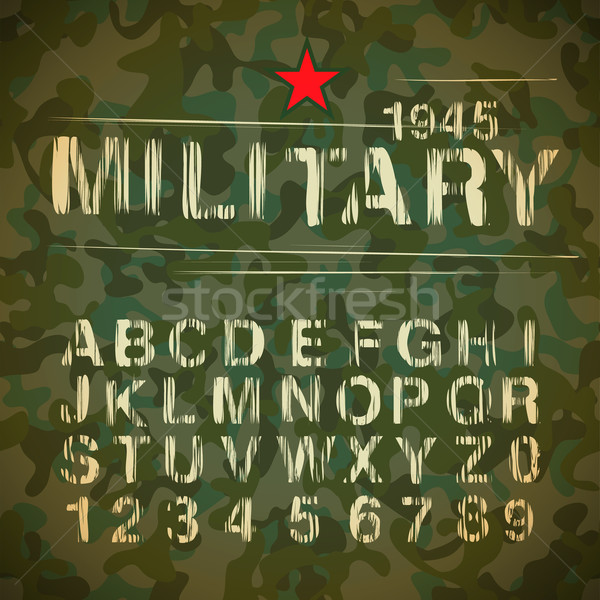 Militar vintage alfabeto vector eps10 ilustración Foto stock © ikopylov