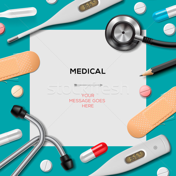Medical template with medicine equipment Stock photo © ikopylov