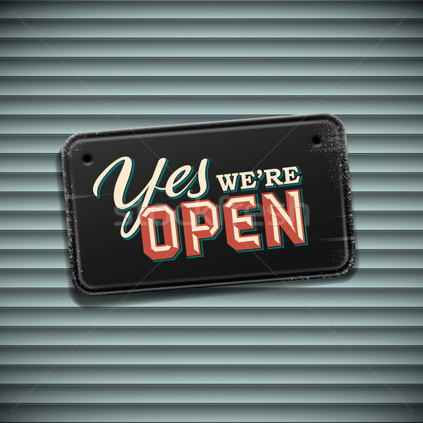 We are Open Sign - vintage sign with information welcoming shop visitors Stock photo © ikopylov