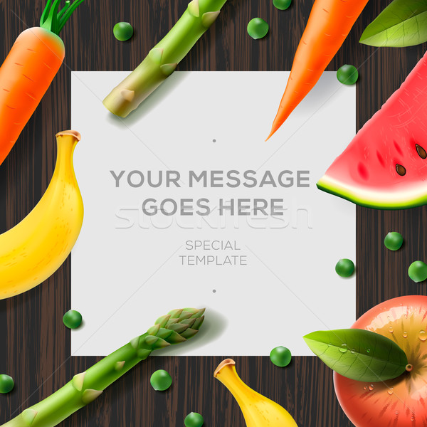 Food background, diet plan copy space Stock photo © ikopylov
