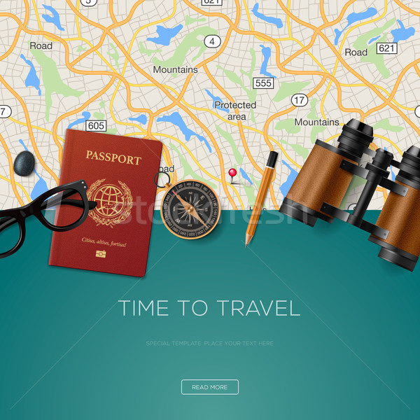 Travel and adventure template, time to travel Stock photo © ikopylov