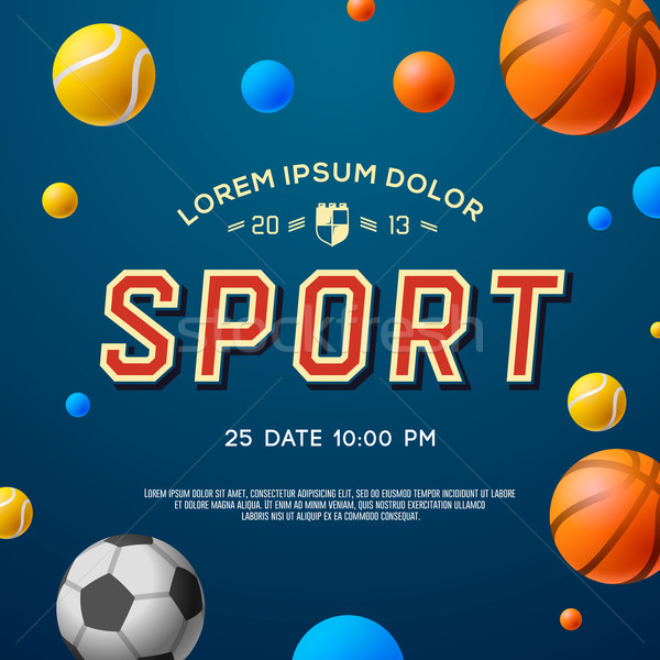 Sport concept background, football, soccer, tennis, basketball Stock photo © ikopylov