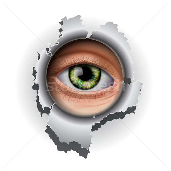 Interested Eye looking in hole Stock photo © ikopylov