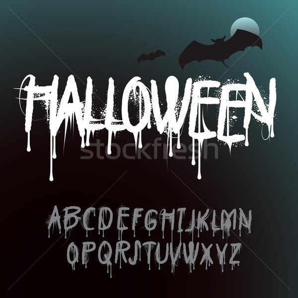 Halloween sıçrama alfabe duvar yazısı vektör eps10 Stok fotoğraf © ikopylov