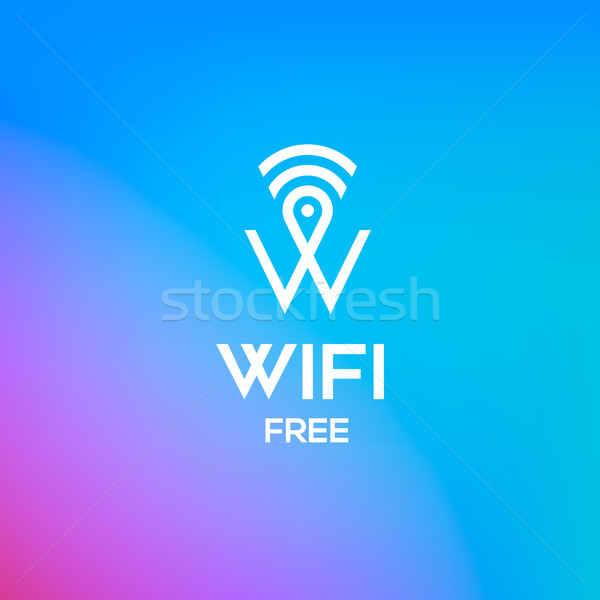 свободный wi-fi символ бизнеса коммерческих вектора Сток-фото © ikopylov