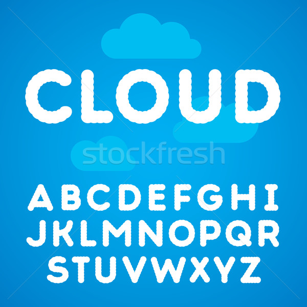 Clouds alphabet on a blu sky background Stock photo © ikopylov