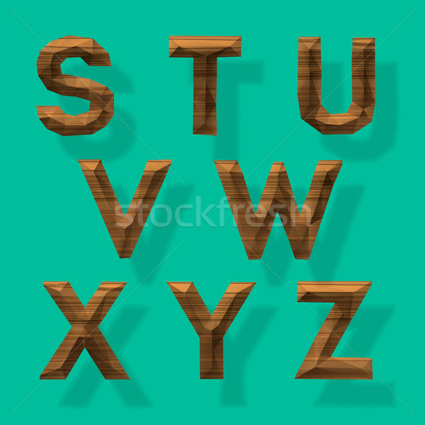 Wooden polygonal alphabet, part 3 Stock photo © ikopylov
