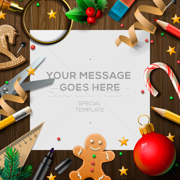 Stock photo: Merry Christmas wish list, letter for Santa Claus