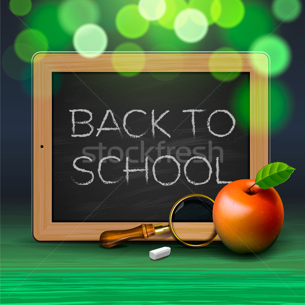 Back to school, written on blackboard with chalk Stock photo © ikopylov