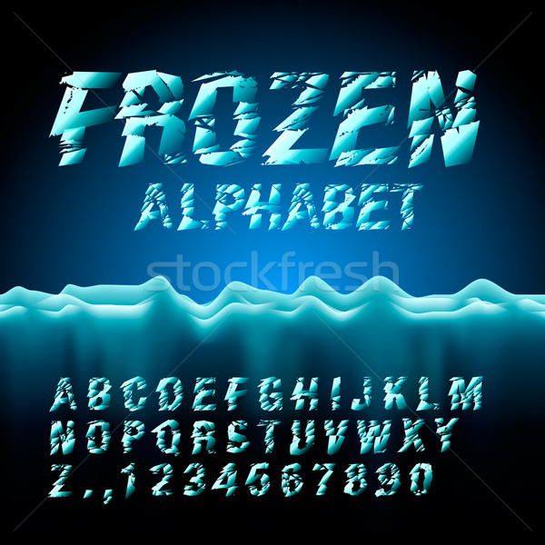 Ice font collection Stock photo © ikopylov