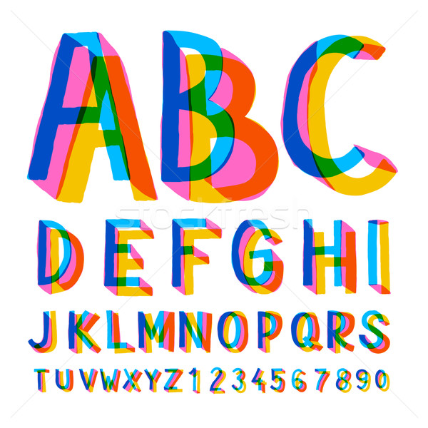 Kreative farbenreich Alphabet Zahlen Party Schule Stock foto © ikopylov