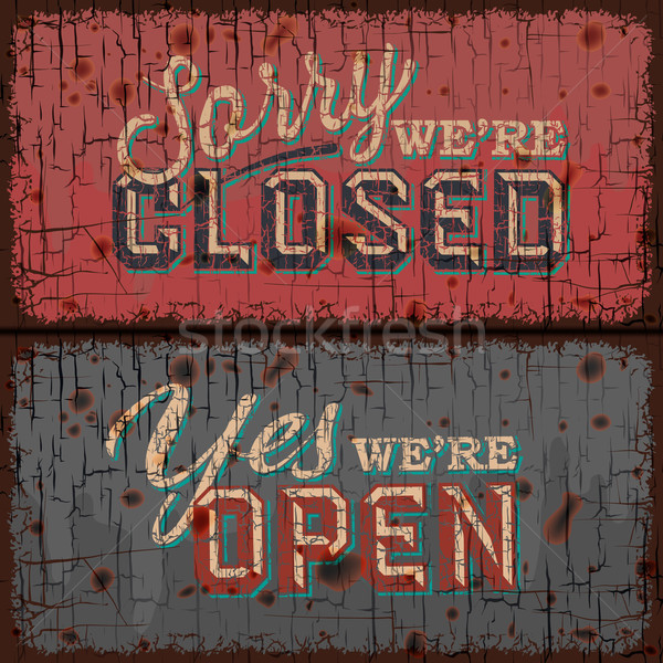 Open and Closed Sign - information retail store Stock photo © ikopylov