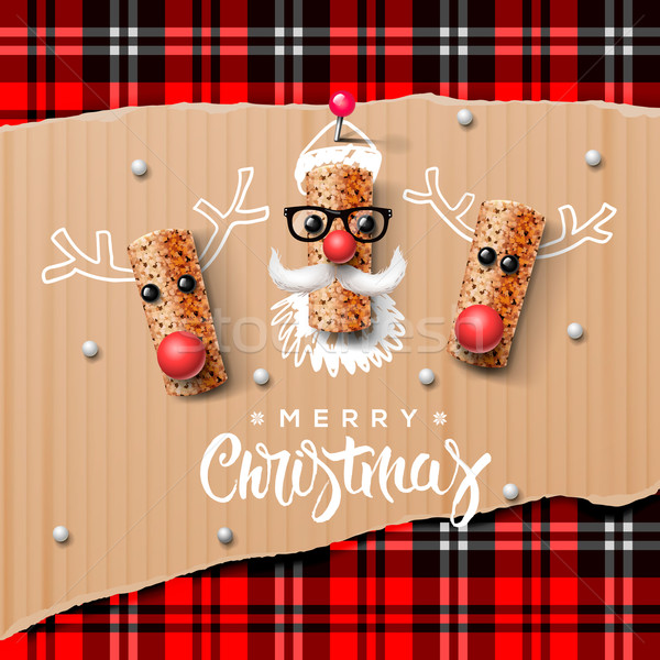 Christmas characters, Santa Claus and reindeer Stock photo © ikopylov