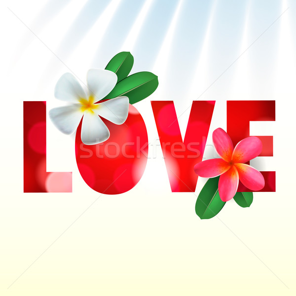 Love card with Frangipani flowers Stock photo © ikopylov