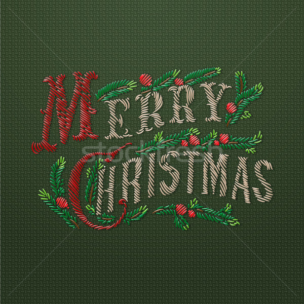 Embroidered Merry Christmas card Stock photo © ikopylov