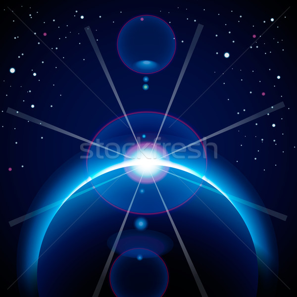 Solar eclipsa stele vector eps10 Imagine de stoc © ikopylov