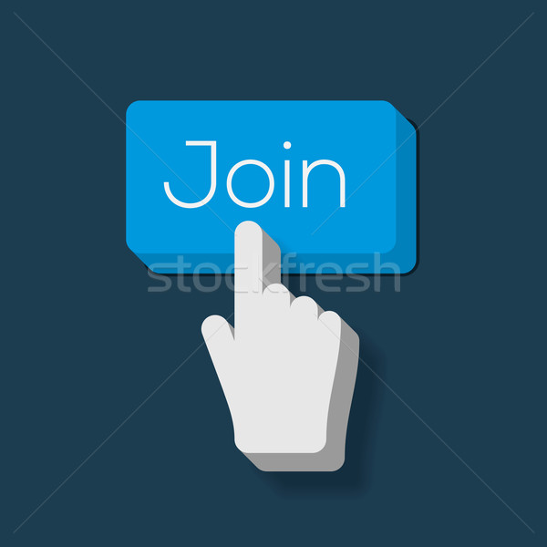 Join us Button with Hand Shaped Cursor Stock photo © ikopylov