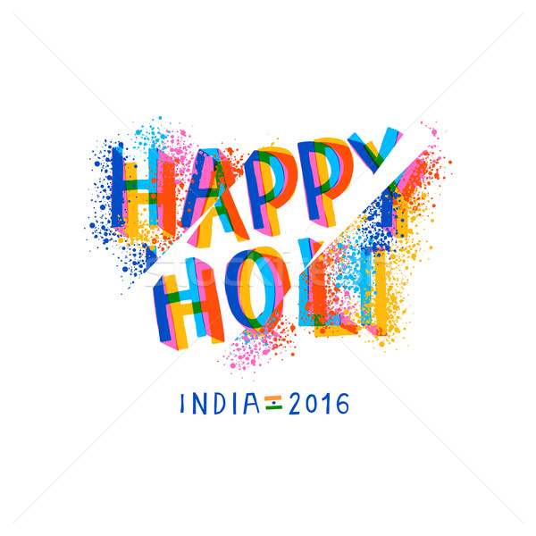 Happy Holi celebration, creative flyer Stock photo © ikopylov