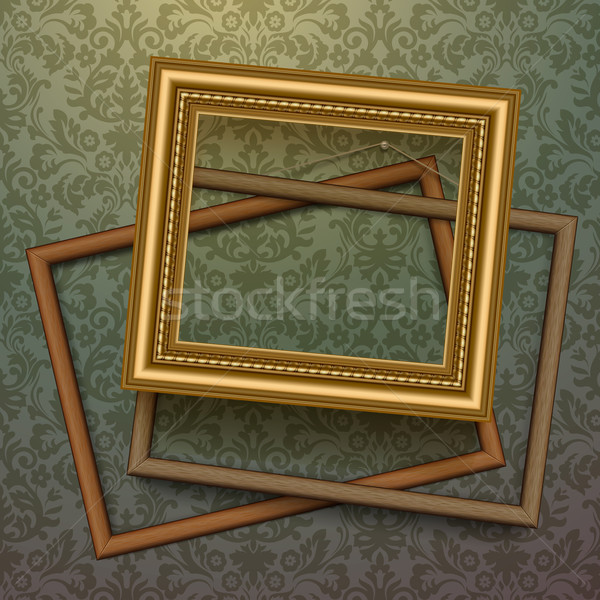 Vintage golden frames on floral background Stock photo © ikopylov
