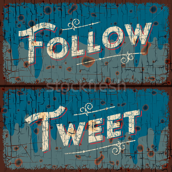 Tweet, follow words - social media concept Stock photo © ikopylov