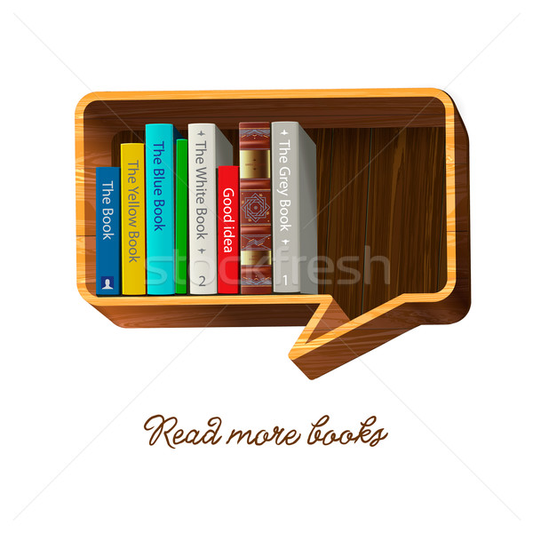 Bookshelf in the form of speech bubble. Stock photo © ikopylov