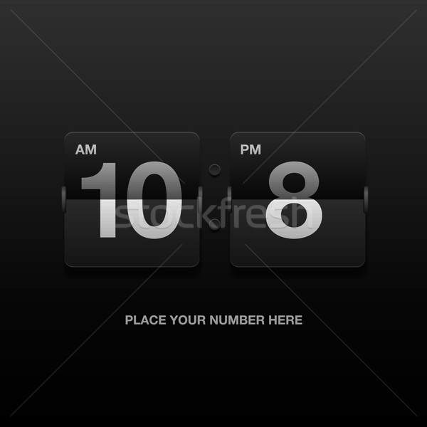 Digital clock, analog black scoreboard Stock photo © ikopylov