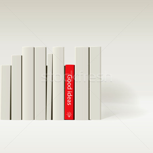 Red book in row of white book. Stock photo © ikopylov