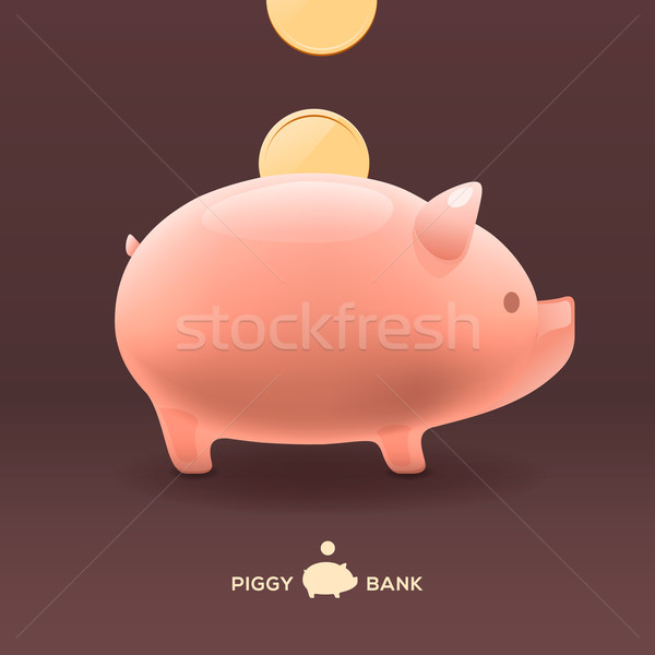 Piggy moneybox with golden coins Stock photo © ikopylov