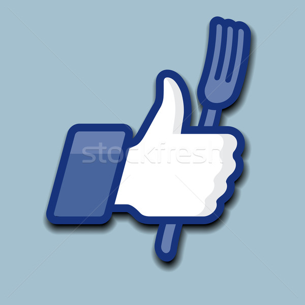 Like/Thumb Up simbol icon wiht fork Stock photo © ikopylov
