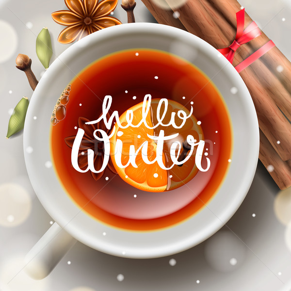 hello winter, Christmas tea with spices Stock photo © ikopylov